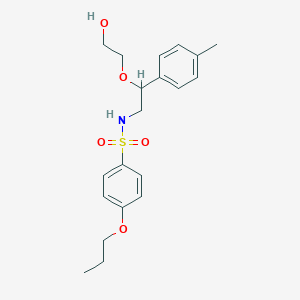 molecular formula C20H27NO5S B2539413 N-(2-(2-hydroxyethoxy)-2-(p-tolyl)ethyl)-4-propoxybenzenesulfonamide CAS No. 1795298-42-8