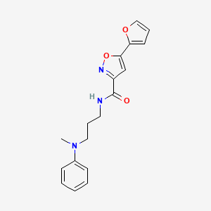molecular formula C18H19N3O3 B2539418 5-(2-furyl)-N~3~-[3-(methylanilino)propyl]-3-isoxazolecarboxamide CAS No. 920133-70-6