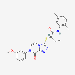 molecular formula C24H25N5O3S B2539436 N-(2,5-dimethylphenyl)-2-{[7-(3-methoxyphenyl)-8-oxo-7,8-dihydro[1,2,4]triazolo[4,3-a]pyrazin-3-yl]thio}butanamide CAS No. 1223849-49-7