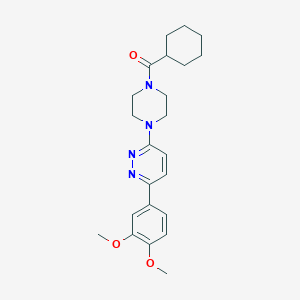 molecular formula C23H30N4O3 B2539437 Cyclohexyl(4-(6-(3,4-dimethoxyphenyl)pyridazin-3-yl)piperazin-1-yl)methanone CAS No. 1021035-46-0