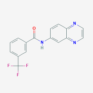 molecular formula C16H10F3N3O B2539440 N-(6-喹喔啉)-3-(三氟甲基)苯甲酰胺 CAS No. 478079-10-6