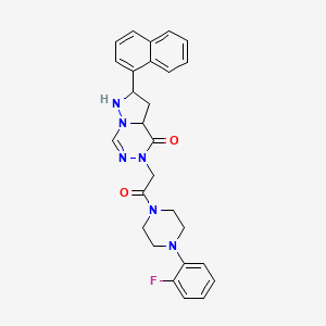 molecular formula C27H23FN6O2 B2539447 5-{2-[4-(2-氟苯基)哌嗪-1-基]-2-氧代乙基}-2-(萘-1-基)-4H,5H-吡唑并[1,5-d][1,2,4]三嗪-4-酮 CAS No. 1326883-38-8