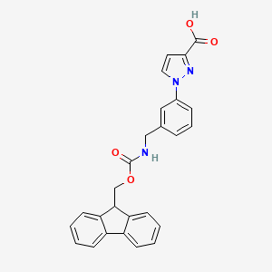 molecular formula C26H21N3O4 B2539448 1-{3-[({[(9H-fluoren-9-yl)methoxy]carbonyl}amino)methyl]phenyl}-1H-pyrazole-3-carboxylic acid CAS No. 2138248-12-9