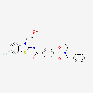 molecular formula C26H26ClN3O4S2 B2539449 (Z)-4-(N-benzyl-N-ethylsulfamoyl)-N-(6-chloro-3-(2-methoxyethyl)benzo[d]thiazol-2(3H)-ylidene)benzamide CAS No. 864975-82-6