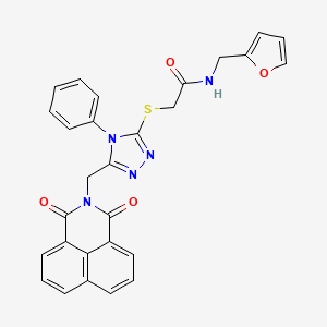 molecular formula C28H21N5O4S B2539450 2-((5-((1,3-dioxo-1H-benzo[de]isoquinolin-2(3H)-yl)methyl)-4-phenyl-4H-1,2,4-triazol-3-yl)thio)-N-(furan-2-ylmethyl)acetamide CAS No. 325693-35-4