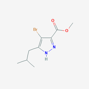 molecular formula C9H13BrN2O2 B2539461 methyl 4-bromo-3-isobutyl-1H-pyrazole-5-carboxylate CAS No. 1338077-71-6