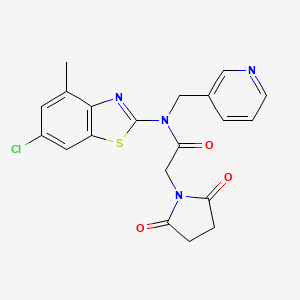 molecular formula C20H17ClN4O3S B2539466 N-(6-chloro-4-methylbenzo[d]thiazol-2-yl)-2-(2,5-dioxopyrrolidin-1-yl)-N-(pyridin-3-ylmethyl)acetamide CAS No. 920174-72-7