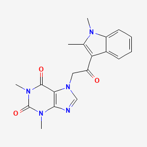 molecular formula C19H19N5O3 B2539478 7-(2-(1,2-dimethyl-1H-indol-3-yl)-2-oxoethyl)-1,3-dimethyl-1H-purine-2,6(3H,7H)-dione CAS No. 2034469-97-9