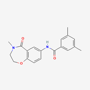 molecular formula C19H20N2O3 B2539481 3,5-二甲基-N-(4-甲基-5-氧代-2,3,4,5-四氢苯并[f][1,4]恶氮杂卓-7-基)苯甲酰胺 CAS No. 922127-72-8