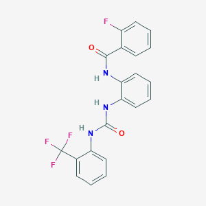 molecular formula C21H15F4N3O2 B2539487 2-fluoro-N-(2-(3-(2-(trifluoromethyl)phenyl)ureido)phenyl)benzamide CAS No. 1203138-84-4