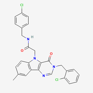 N-(4-chlorobenzyl)-2-(3-(2-chlorobenzyl)-8-methyl-4-oxo-3H-pyrimido[5,4-b]indol-5(4H)-yl)acetamide