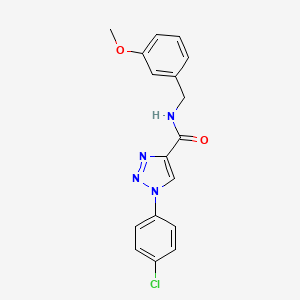 molecular formula C17H15ClN4O2 B2539497 1-(4-chlorophenyl)-N-(3-methoxybenzyl)-1H-1,2,3-triazole-4-carboxamide CAS No. 1206993-16-9