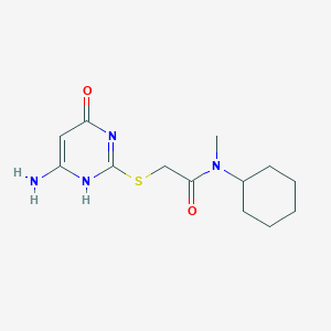 2-[(6-amino-4-oxo-1H-pyrimidin-2-yl)sulfanyl]-N-cyclohexyl-N-methylacetamide