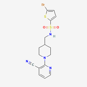 molecular formula C16H17BrN4O2S2 B2539502 5-bromo-N-((1-(3-cyanopyridin-2-yl)piperidin-4-yl)methyl)thiophene-2-sulfonamide CAS No. 1797563-03-1