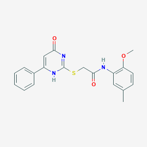 molecular formula C20H19N3O3S B253951 N-(2-methoxy-5-methylphenyl)-2-[(4-oxo-6-phenyl-1H-pyrimidin-2-yl)sulfanyl]acetamide 