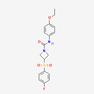 molecular formula C18H19FN2O4S B2539512 N-(4-ethoxyphenyl)-3-((4-fluorophenyl)sulfonyl)azetidine-1-carboxamide CAS No. 1705666-42-7