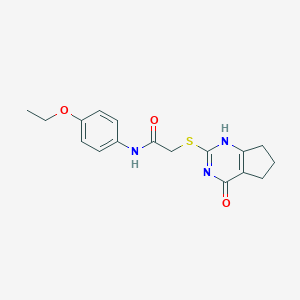 molecular formula C17H19N3O3S B253952 N-(4-ethoxyphenyl)-2-[(4-oxo-1,5,6,7-tetrahydrocyclopenta[d]pyrimidin-2-yl)sulfanyl]acetamide 