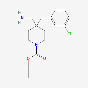 molecular formula C18H27ClN2O2 B2539525 tert-Butyl 4-(aminomethyl)-4-(3-chlorobenzyl)piperidine-1-carboxylate CAS No. 1774896-64-8