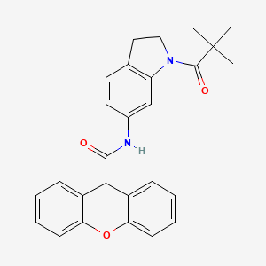 molecular formula C27H26N2O3 B2539528 N-(1-匹伐酰基吲哚啉-6-基)-9H-呫吨-9-甲酰胺 CAS No. 1208776-59-3