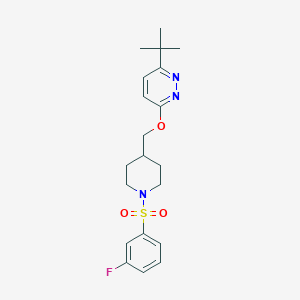 3-Tert-butyl-6-[[1-(3-fluorophenyl)sulfonylpiperidin-4-yl]methoxy]pyridazine