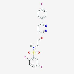 molecular formula C18H14F3N3O3S B2539533 2,5-difluoro-N-(2-((6-(4-fluorophenyl)pyridazin-3-yl)oxy)ethyl)benzenesulfonamide CAS No. 920402-47-7