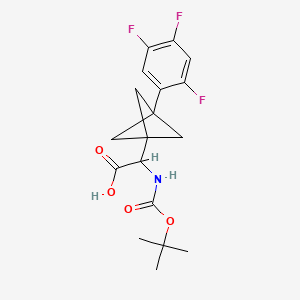 2-[(2-Methylpropan-2-yl)oxycarbonylamino]-2-[3-(2,4,5-trifluorophenyl)-1-bicyclo[1.1.1]pentanyl]acetic acid