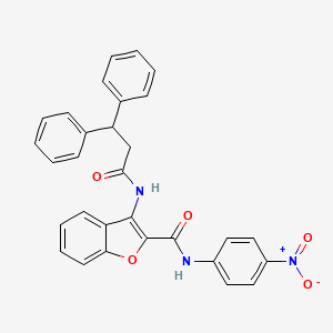 3-(3,3-diphenylpropanamido)-N-(4-nitrophenyl)benzofuran-2-carboxamide