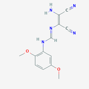 molecular formula C13H13N5O2 B2539542 N'-[(Z)-2-amino-1,2-dicyanoethenyl]-N-(2,5-dimethoxyphenyl)methanimidamide CAS No. 478050-17-8