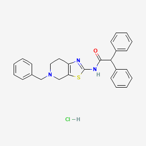 molecular formula C27H26ClN3OS B2539550 N-(5-benzyl-4,5,6,7-tetrahydrothiazolo[5,4-c]pyridin-2-yl)-2,2-diphenylacetamide hydrochloride CAS No. 1216489-36-9