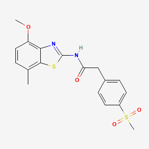 N-(4-methoxy-7-methylbenzo[d]thiazol-2-yl)-2-(4-(methylsulfonyl)phenyl)acetamide
