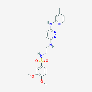 3,4-dimethoxy-N-(2-((6-((4-methylpyridin-2-yl)amino)pyridazin-3-yl)amino)ethyl)benzenesulfonamide