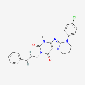 9-(4-chlorophenyl)-3-cinnamyl-1-methyl-6,7,8,9-tetrahydropyrimido[2,1-f]purine-2,4(1H,3H)-dione