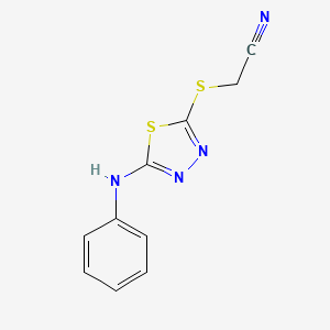 molecular formula C10H8N4S2 B2539558 2-[(5-Anilino-1,3,4-thiadiazol-2-yl)sulfanyl]acetonitrile CAS No. 327078-69-3