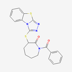 1-Benzoyl-3-([1,2,4]triazolo[3,4-b][1,3]benzothiazol-1-ylsulfanyl)azepan-2-one