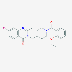molecular formula C24H26FN3O3 B2539577 3-[[1-(2-Ethoxybenzoyl)piperidin-4-yl]methyl]-7-fluoro-2-methylquinazolin-4-one CAS No. 2415509-09-8