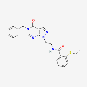 2-(ethylthio)-N-(2-(5-(2-methylbenzyl)-4-oxo-4,5-dihydro-1H-pyrazolo[3,4-d]pyrimidin-1-yl)ethyl)benzamide