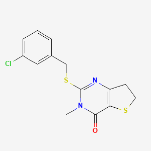 2-[(3-Chlorophenyl)methylsulfanyl]-3-methyl-6,7-dihydrothieno[3,2-d]pyrimidin-4-one