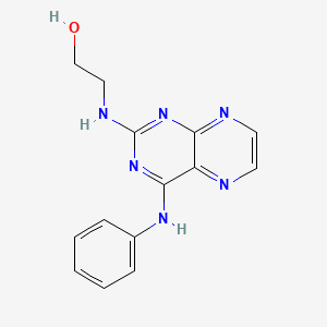 molecular formula C14H14N6O B2539587 2-((4-(苯氨基)蝶啶-2-基)氨基)乙醇 CAS No. 946350-26-1
