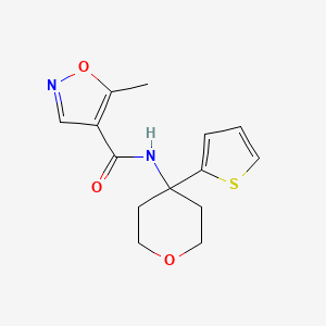 5-methyl-N-(4-(thiophen-2-yl)tetrahydro-2H-pyran-4-yl)isoxazole-4-carboxamide