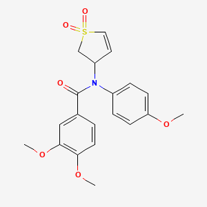 molecular formula C20H21NO6S B2539598 N-(1,1-dioxido-2,3-dihydrothiophen-3-yl)-3,4-dimethoxy-N-(4-methoxyphenyl)benzamide CAS No. 863023-04-5