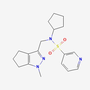 molecular formula C18H24N4O2S B2539599 N-cyclopentyl-N-((1-methyl-1,4,5,6-tetrahydrocyclopenta[c]pyrazol-3-yl)methyl)pyridine-3-sulfonamide CAS No. 2034336-31-5