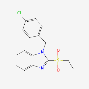 molecular formula C16H15ClN2O2S B2539602 1-(4-chlorobenzyl)-2-(ethylsulfonyl)-1H-benzo[d]imidazole CAS No. 886924-89-6