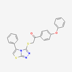 molecular formula C24H17N3O2S2 B2539603 1-(4-苯氧基苯基)-2-((5-苯基噻唑并[2,3-c][1,2,4]三唑-3-基)硫代)乙酮 CAS No. 690646-42-5
