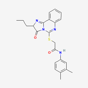 molecular formula C23H24N4O2S B2539605 N-(3,4-dimethylphenyl)-2-((3-oxo-2-propyl-2,3-dihydroimidazo[1,2-c]quinazolin-5-yl)thio)acetamide CAS No. 1173746-67-2