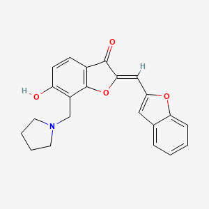 (2Z)-2-(1-benzofuran-2-ylmethylidene)-6-hydroxy-7-(pyrrolidin-1-ylmethyl)-1-benzofuran-3(2H)-one