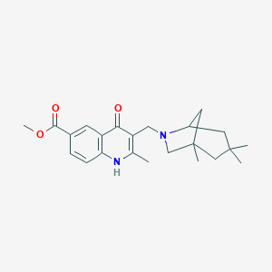 molecular formula C23H30N2O3 B253961 methyl 2-methyl-4-oxo-3-[(1,3,3-trimethyl-6-azabicyclo[3.2.1]octan-6-yl)methyl]-1H-quinoline-6-carboxylate 