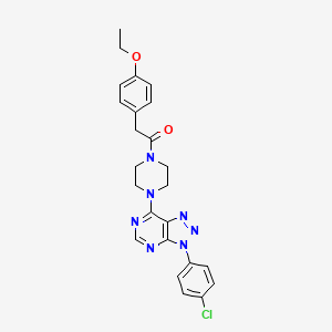 molecular formula C24H24ClN7O2 B2539613 1-(4-(3-(4-氯苯基)-3H-[1,2,3]三唑并[4,5-d]嘧啶-7-基)哌嗪-1-基)-2-(4-乙氧基苯基)乙酮 CAS No. 920229-18-1