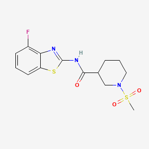 molecular formula C14H16FN3O3S2 B2539617 N-(4-fluorobenzo[d]thiazol-2-yl)-1-(methylsulfonyl)piperidine-3-carboxamide CAS No. 1058189-25-5