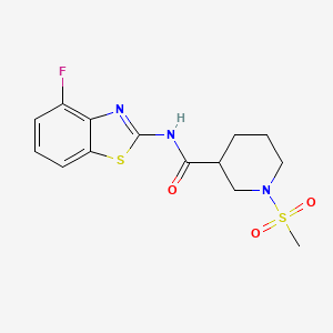 molecular formula C14H16FN3O3S2 B2539617 N-(4-氟苯并[d]噻唑-2-基)-1-(甲磺酰基)哌啶-3-甲酰胺 CAS No. 1058189-25-5