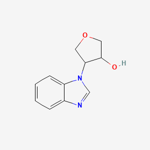 molecular formula C11H12N2O2 B2539622 4-(1H-1,3-benzodiazol-1-yl)oxolan-3-ol CAS No. 1879021-75-6